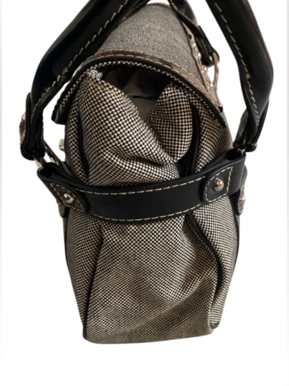 Rafē New York leather and canvas shoulder bag